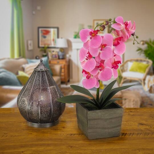 21" Orchid Flower In Wood Box